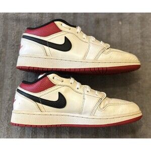 Nike Air Jordan 1 Low GS ‘White Gym Red’ 553560-118 Kids Size 4.5Y